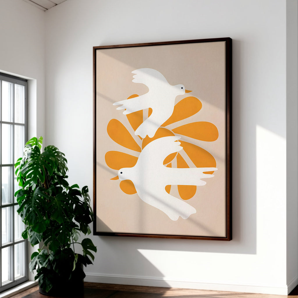Flying Peace framed canvas (printed)