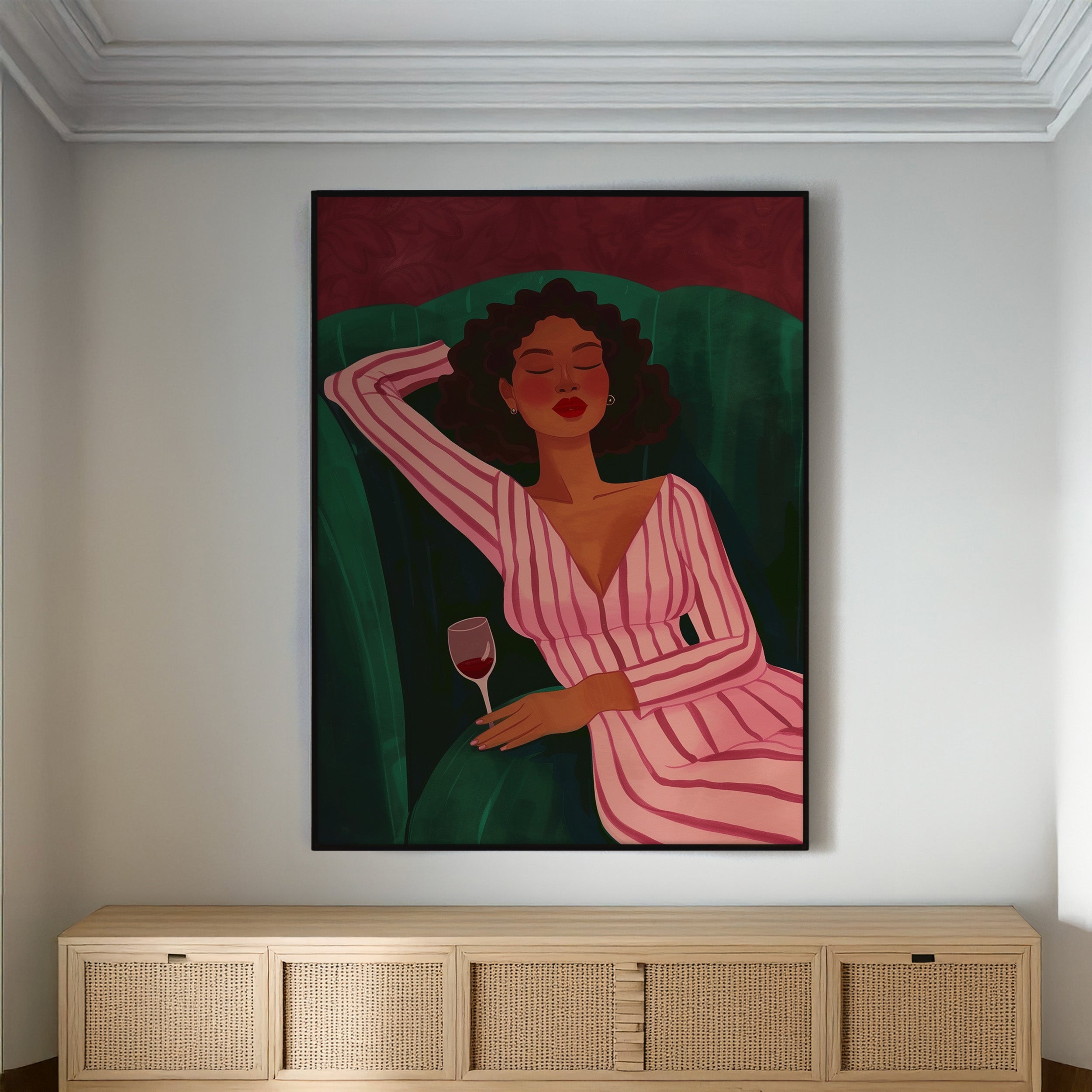velvet pause framed canvas (printed)