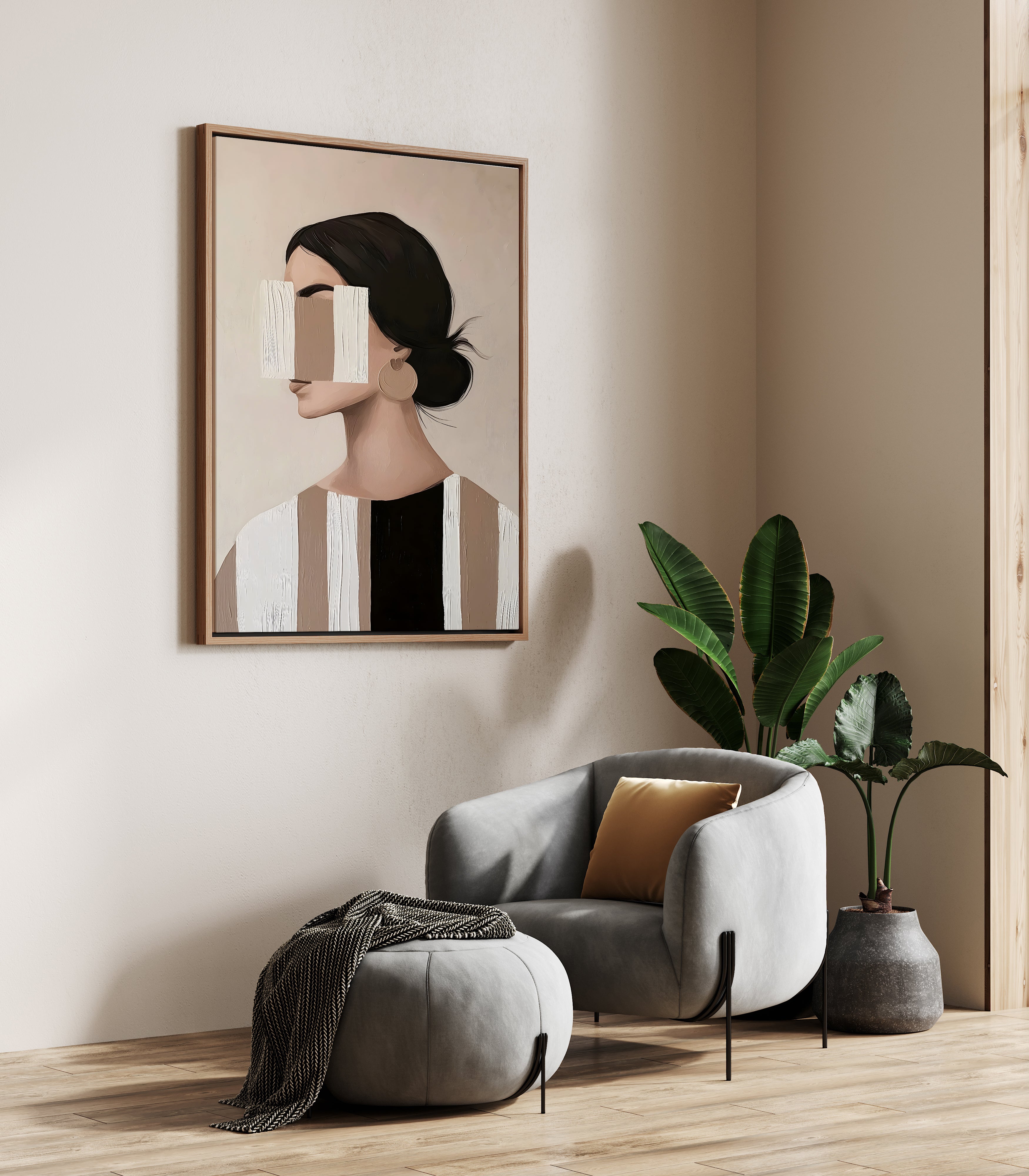Colour Palette Mocha framed canvas (printed)