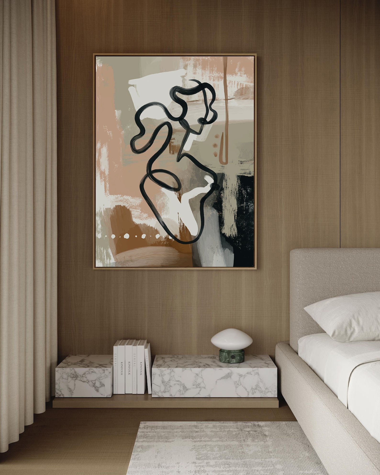 bold black line framed canvas (printed)