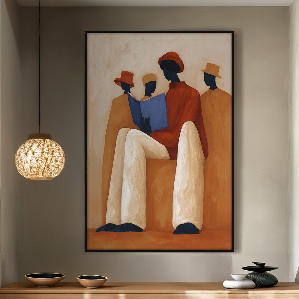 Timeless Readers framed canvas (printed)