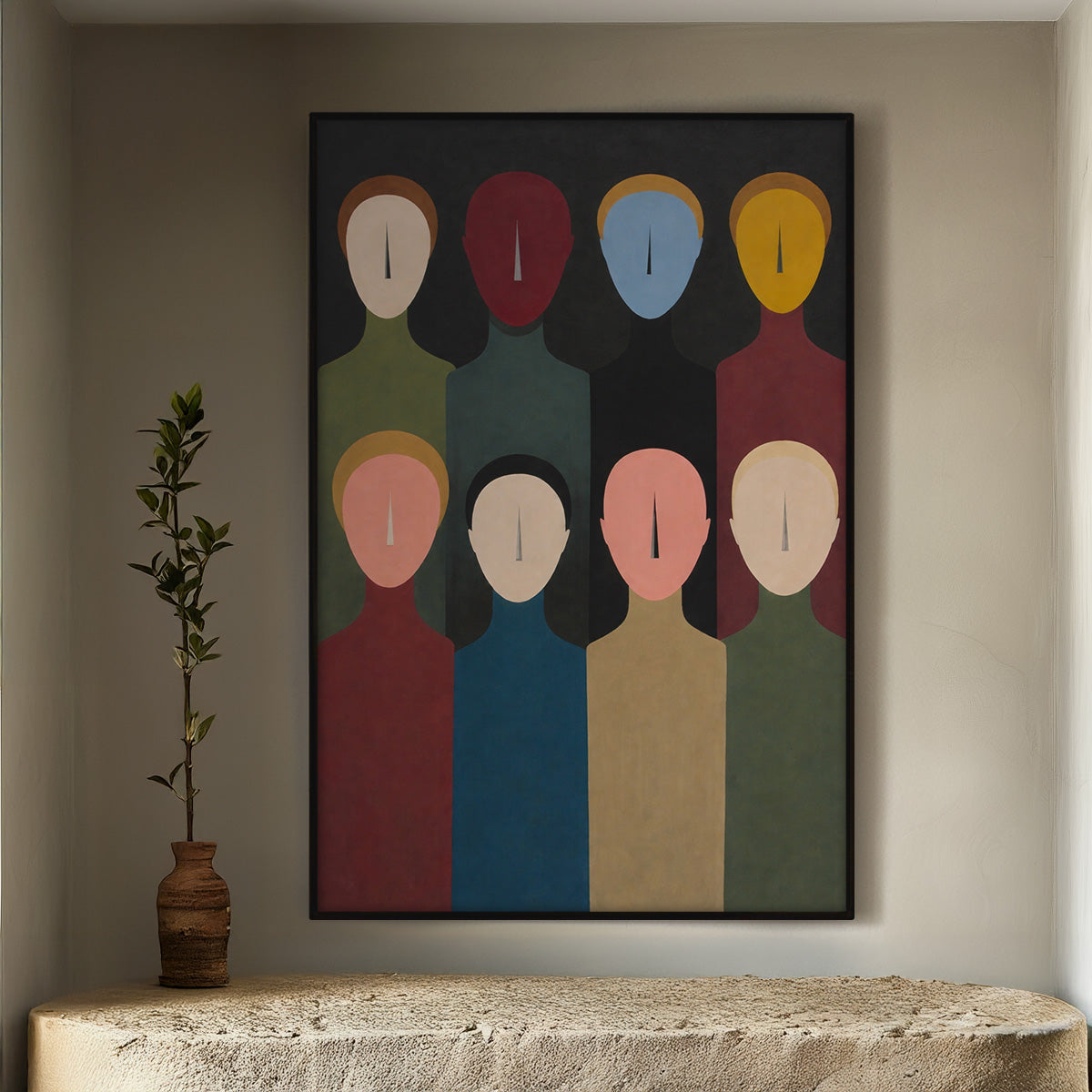 Muted Accord framed canvas (printed)