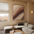 Brown waves framed canvas (printed)