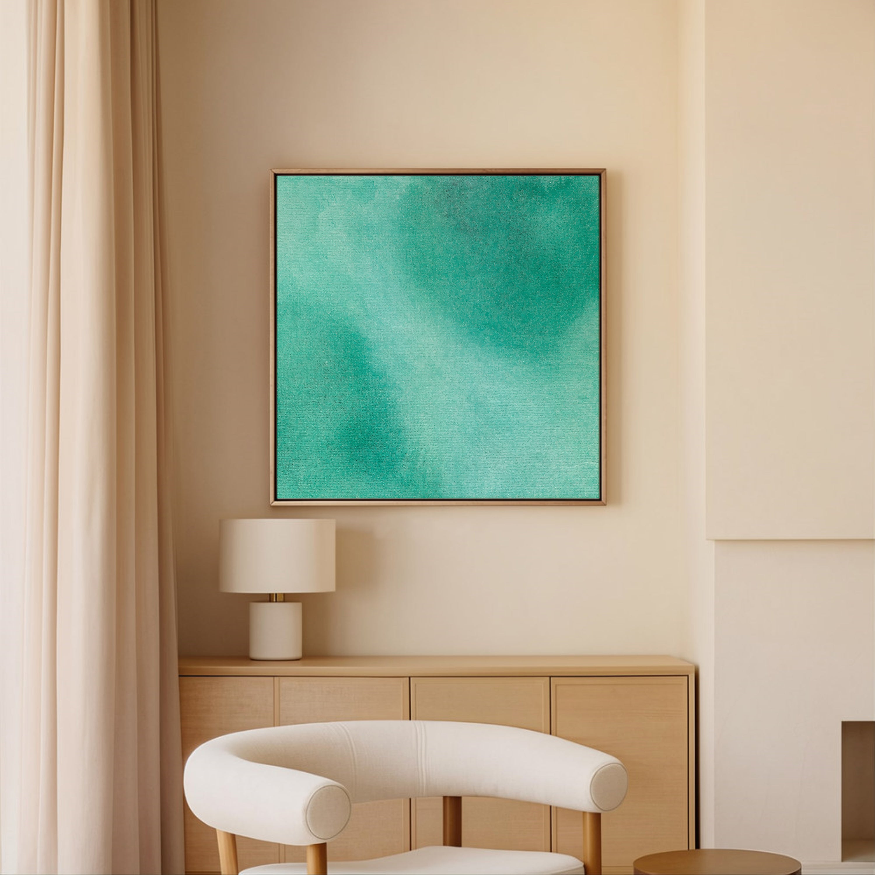Ocean blue Framed canvas (printed)