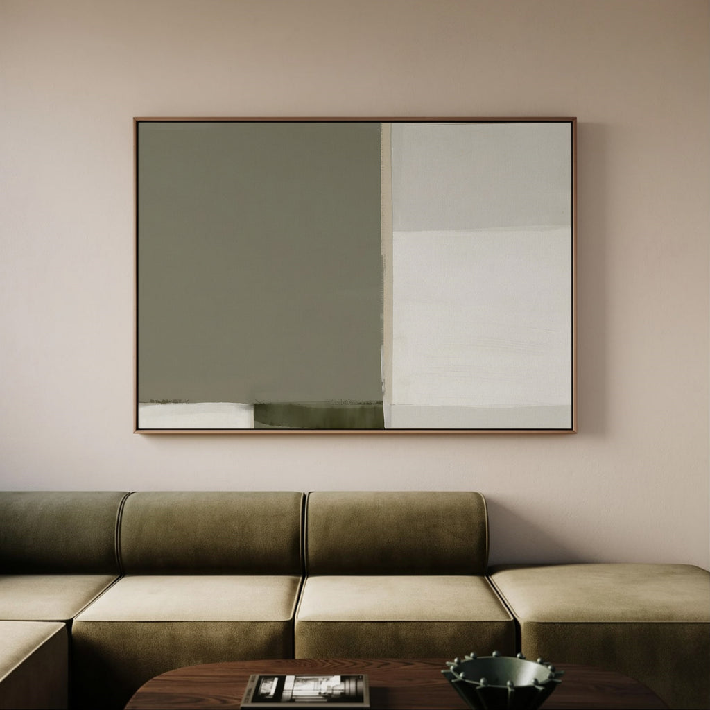 Mint abstract art framed canvas (printed)