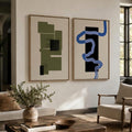 Geometric framed canvas (printed)