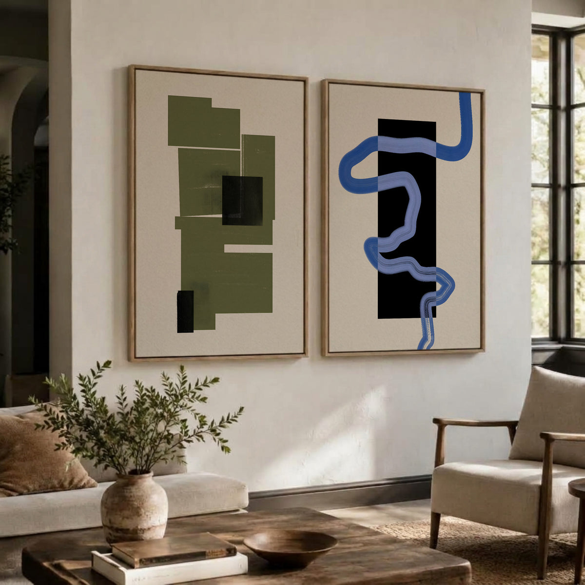 Geometric framed canvas (printed)