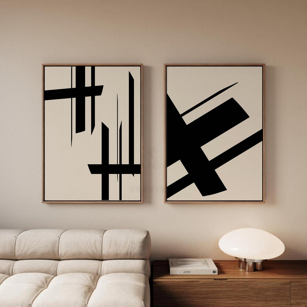 Line art framed canvas (printed)