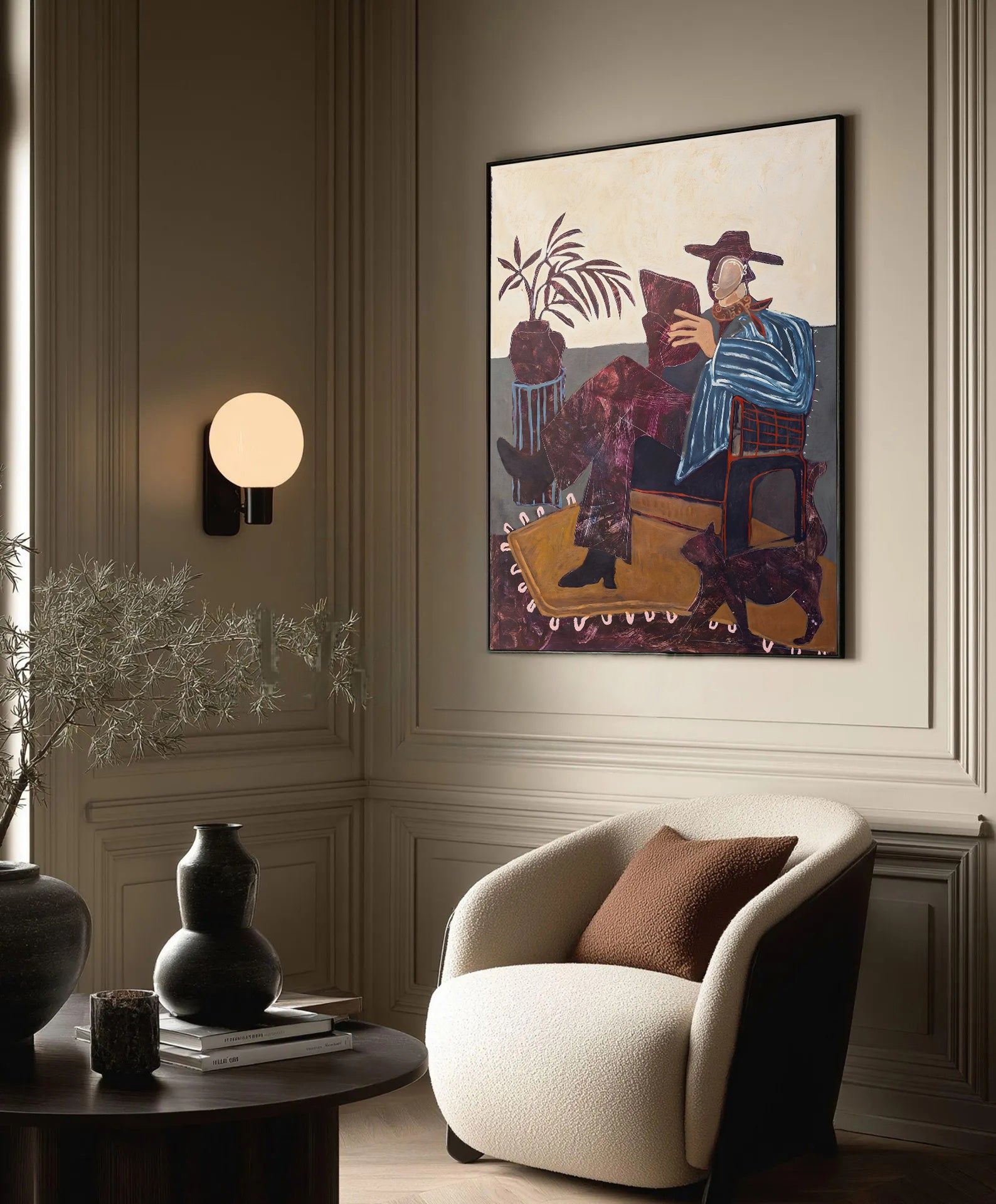 cowboy framed canvas (printed)