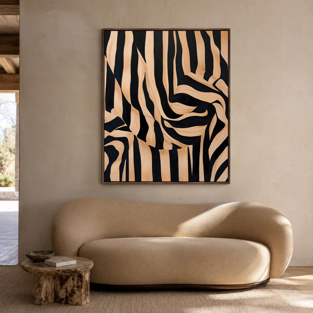 Striped NO.1 framed canvas (printed)