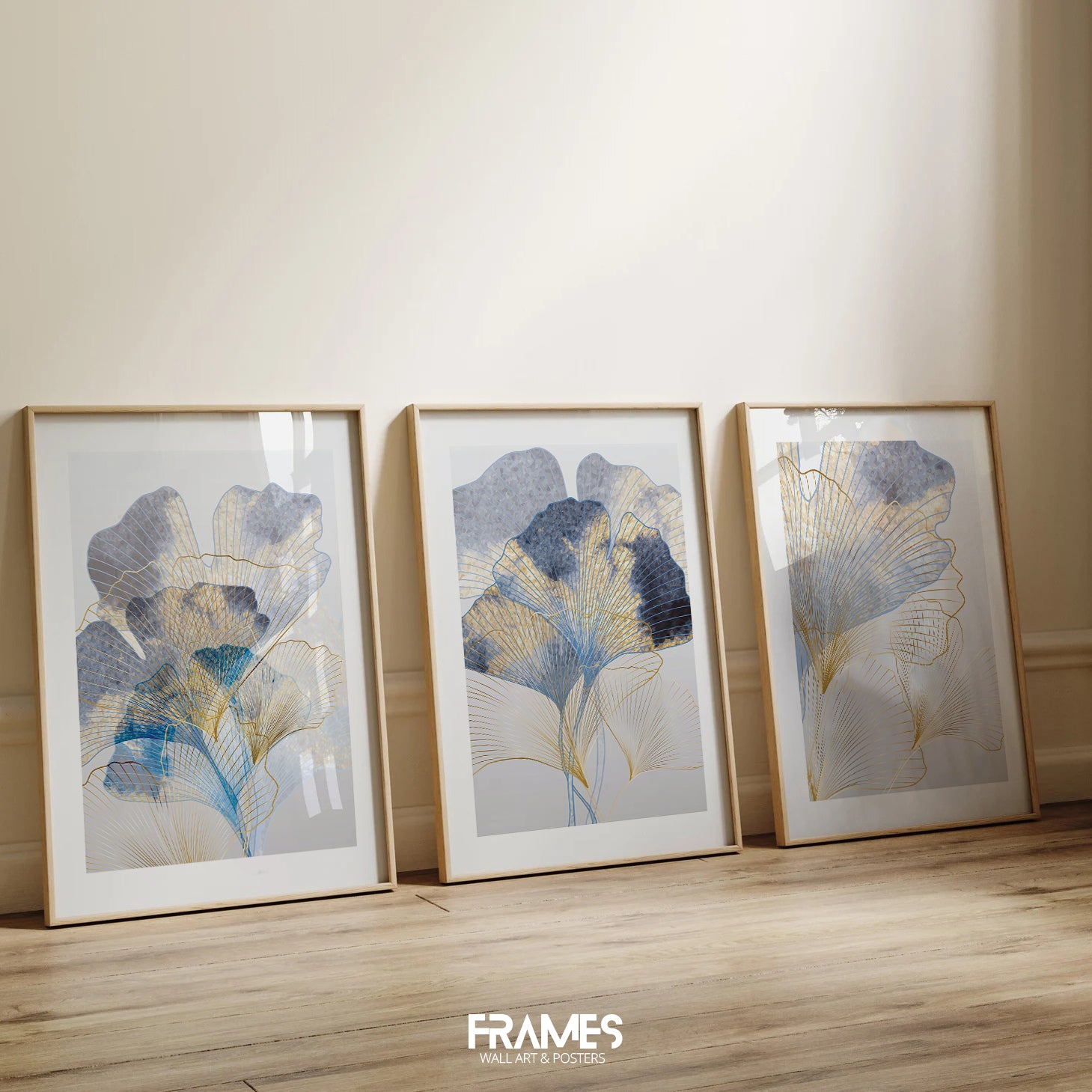gold & blue leaves