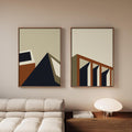 Abstract construction art framed canvas (printed)