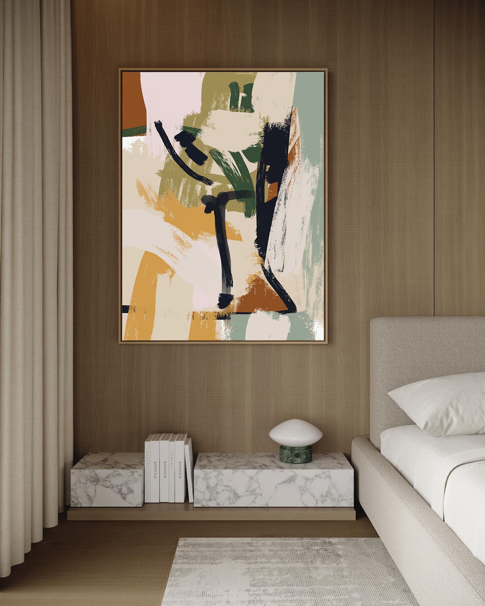 bold brushstrokes framed canvas (printed)