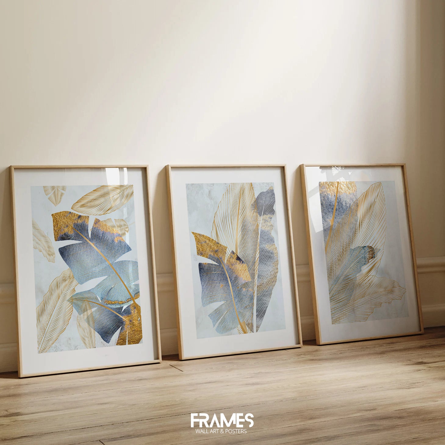 gold & blue leaves II