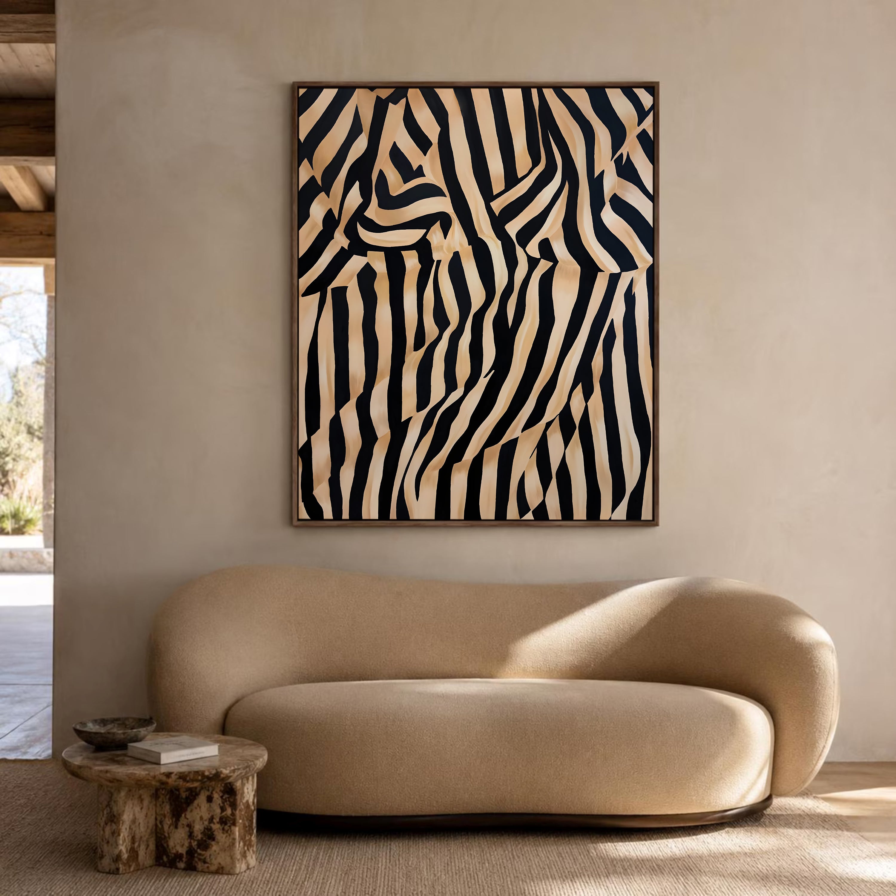 Striped NO.2 framed canvas (printed)