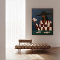 Card player framed canvas (printed)