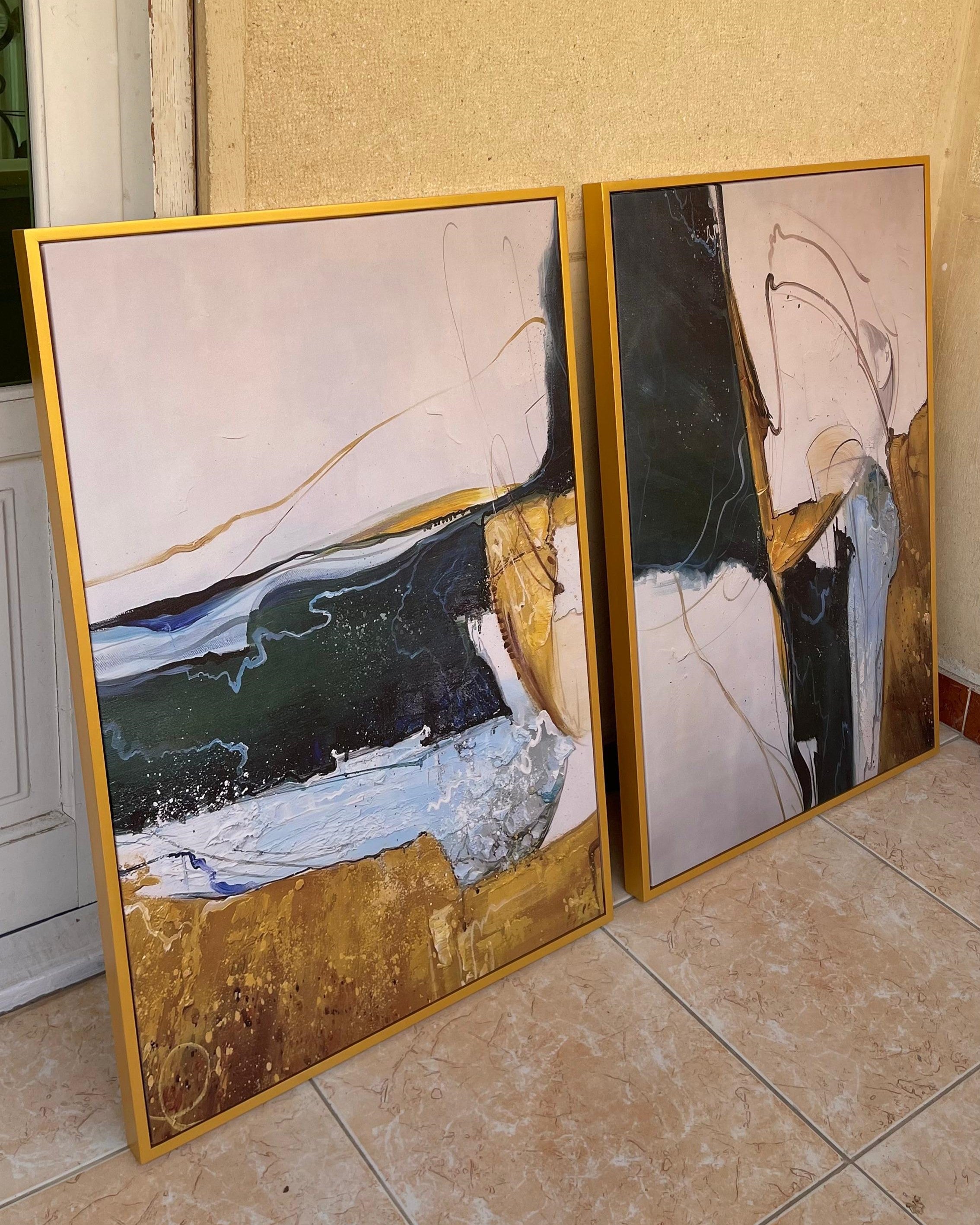 Abstract set 2 framed canvas (printed)