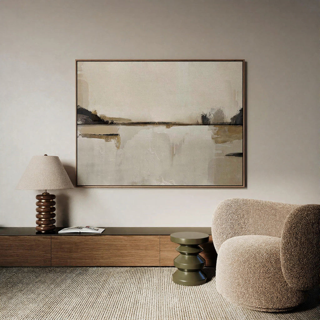 Abstract minimalist framed canvas (printed)