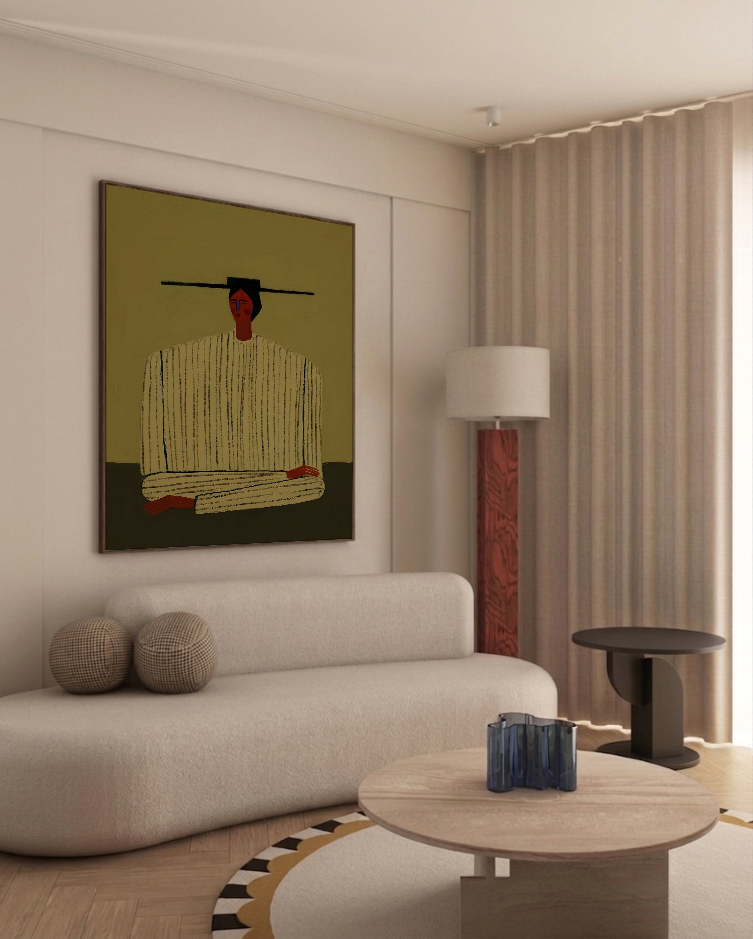 The silent balance framed canvas (printed)
