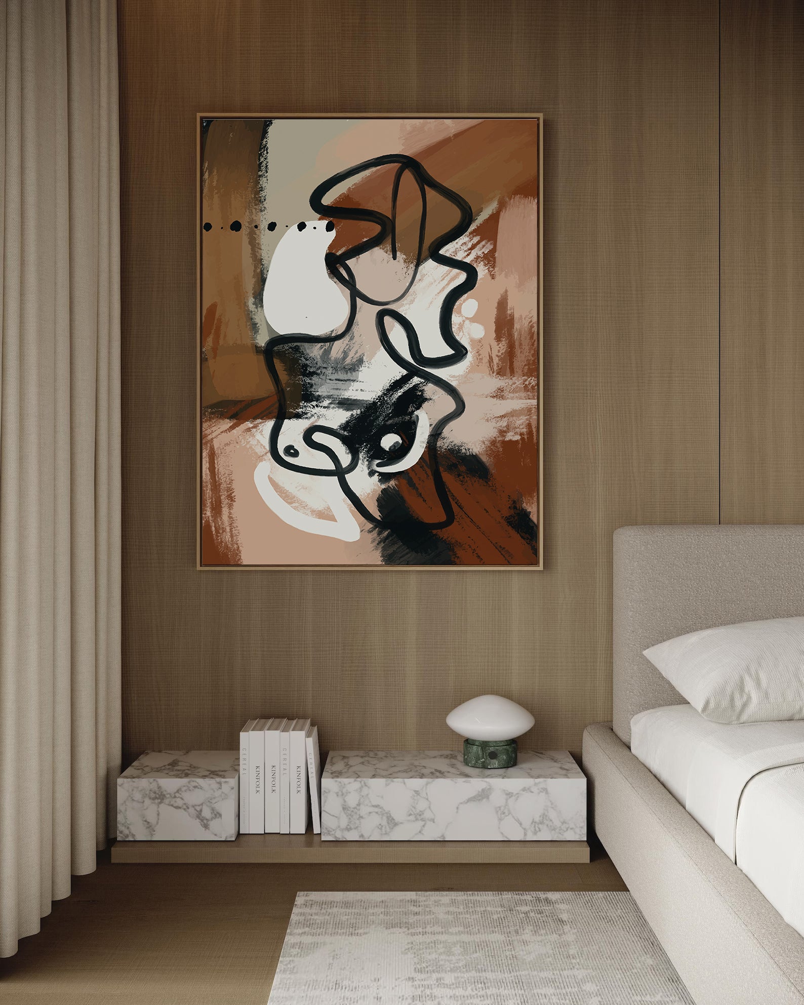 bold black line II framed canvas (printed)