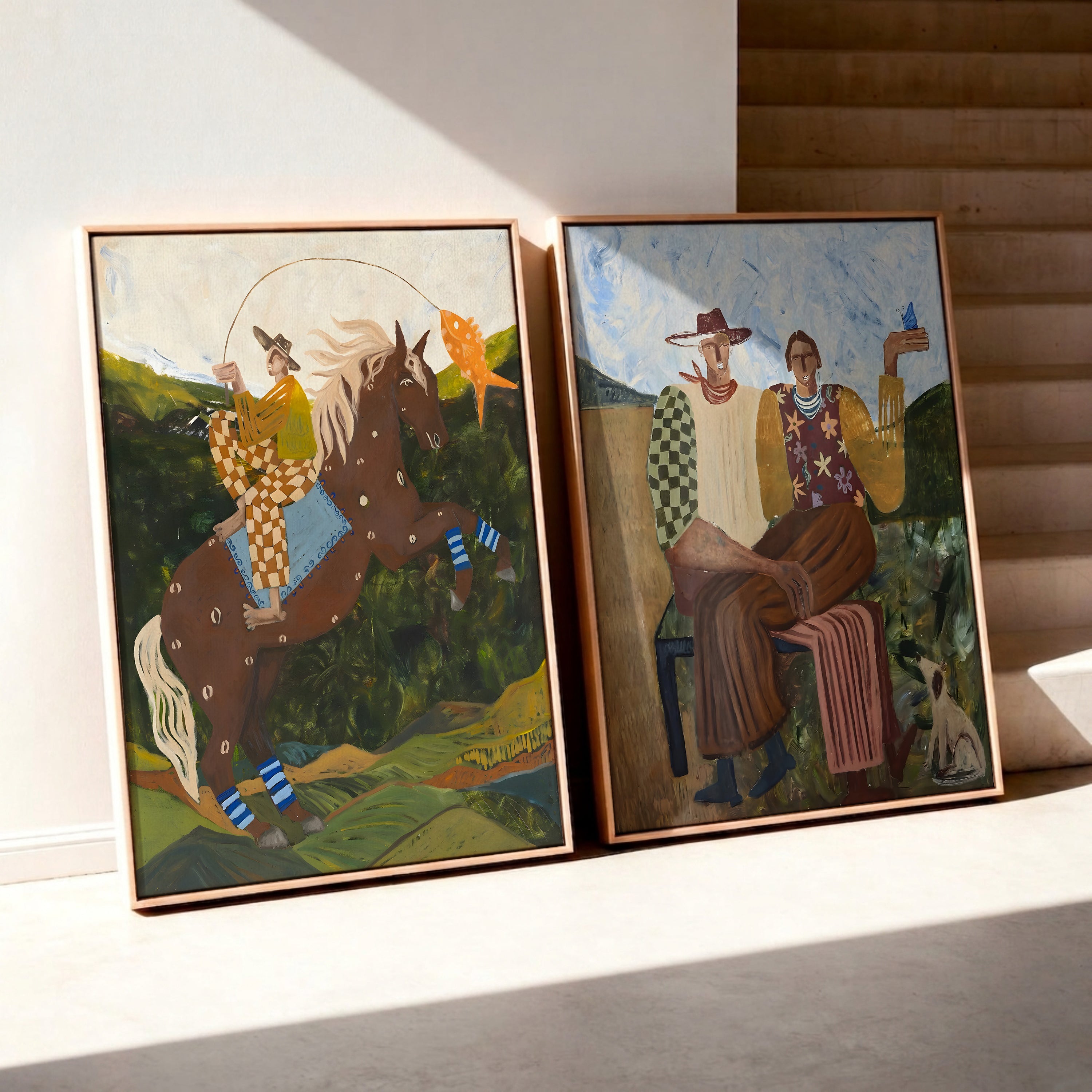 Figurative framed canvas (printed)