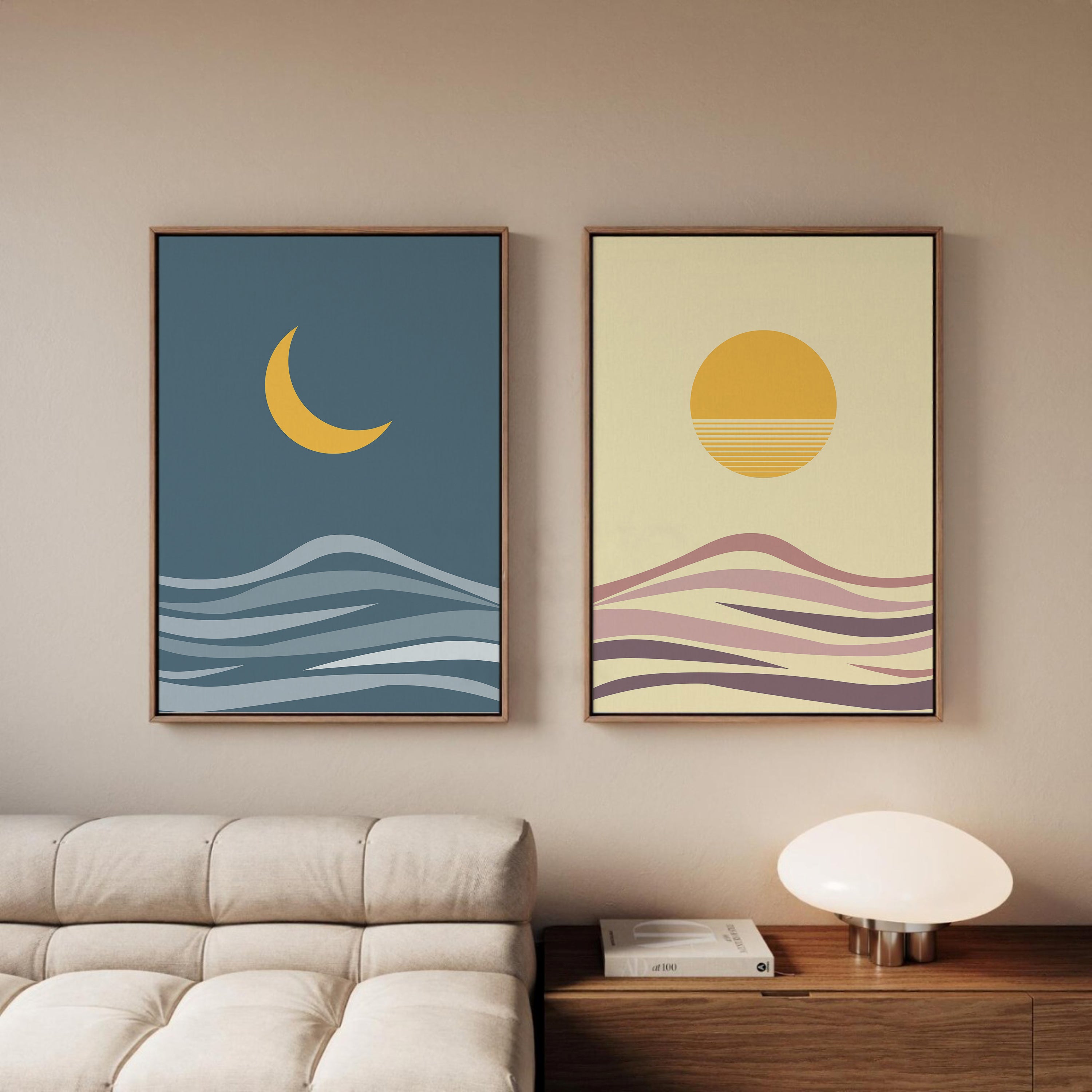 Moon&Sun framed canvas (printed)