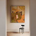 Lady in Stripe framed canvas (printed)