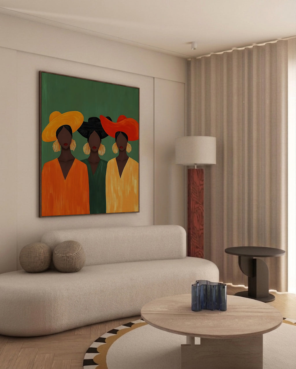 Three soeurs framed canvas (printed)