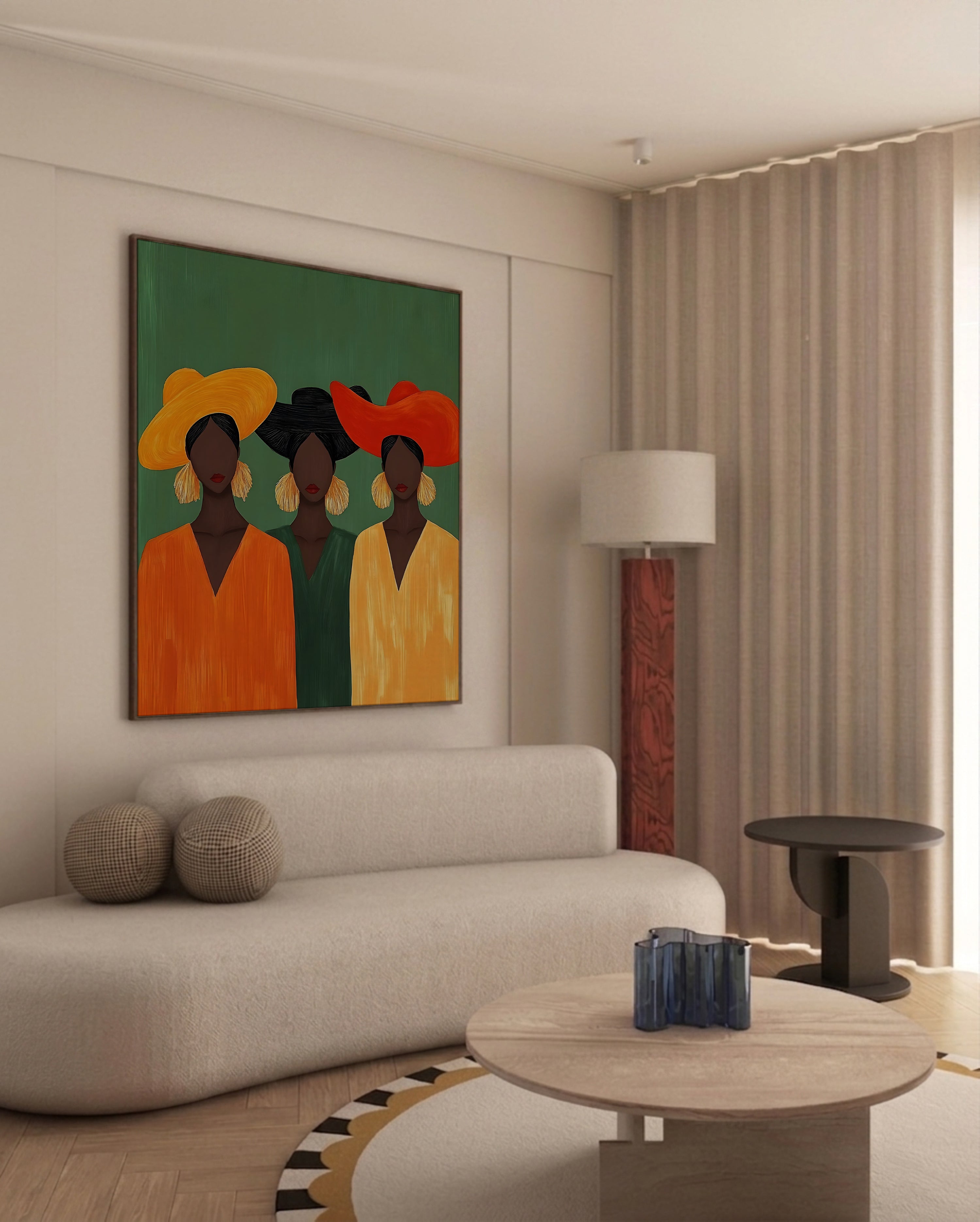 Three soeurs framed canvas (printed)