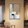 Abstract beige II framed canvas (printed)
