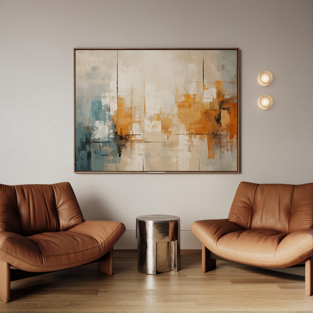 Abstract watercolor framed canvas (printed)