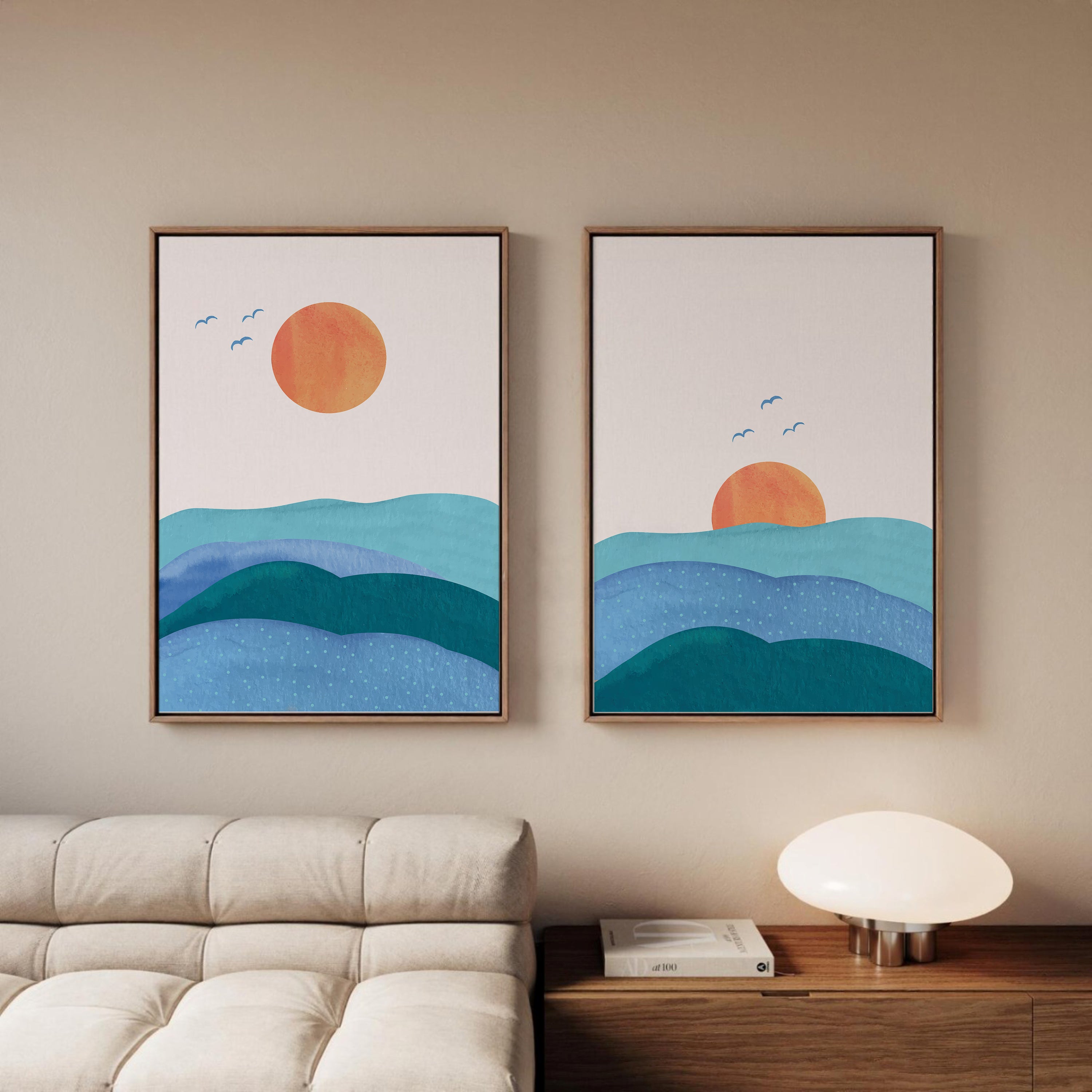 Summer vibes framed canvas (printed)
