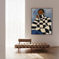 Check framed canvas (printed)