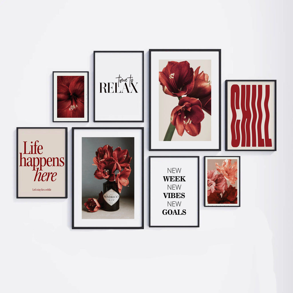Red flower wall gallery