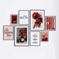 Red flower wall gallery