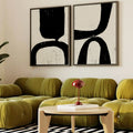 Black lines framed canvas (printed)