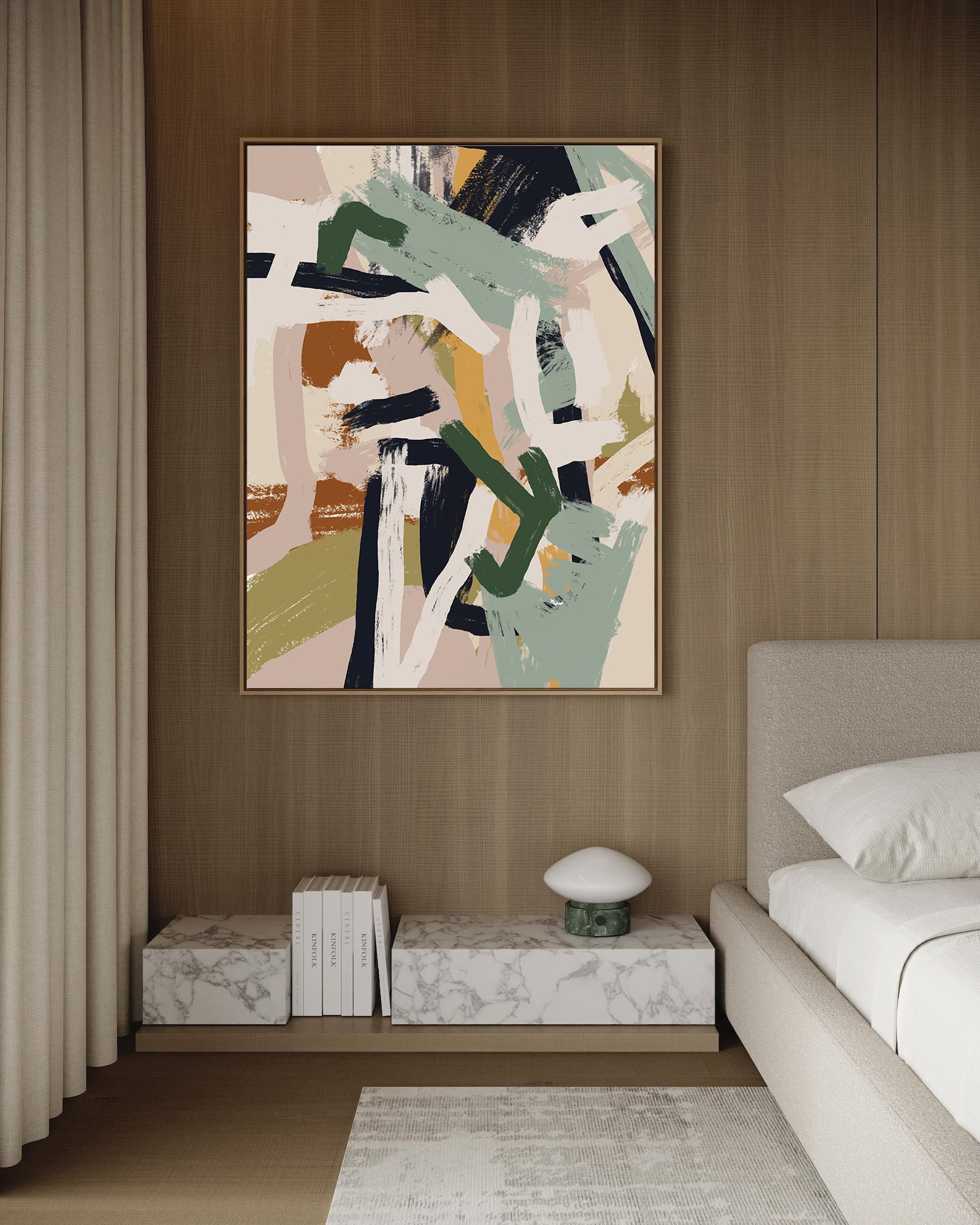textured brushstrokes framed canvas (printed)