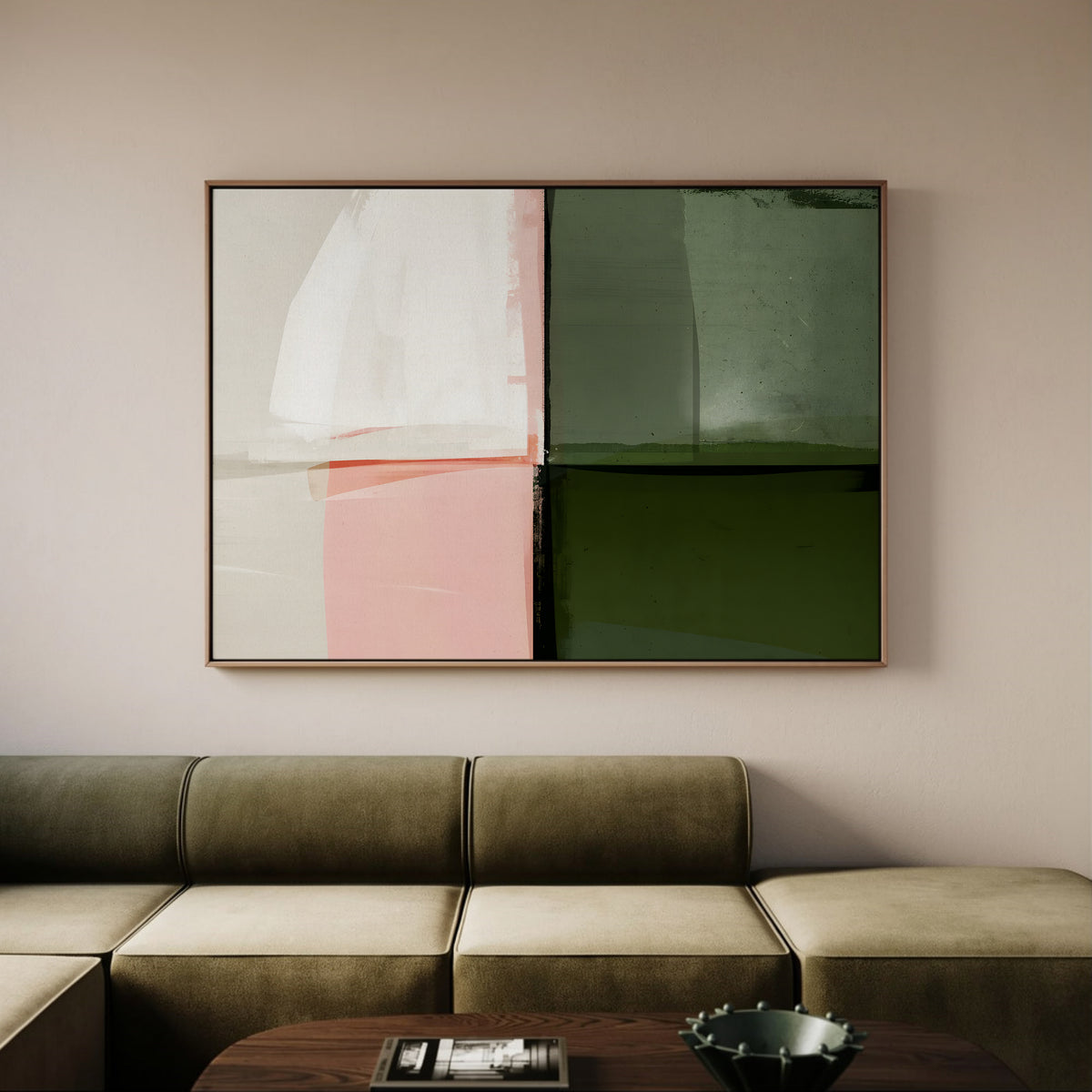 Green&Pink framed canvas (printed)