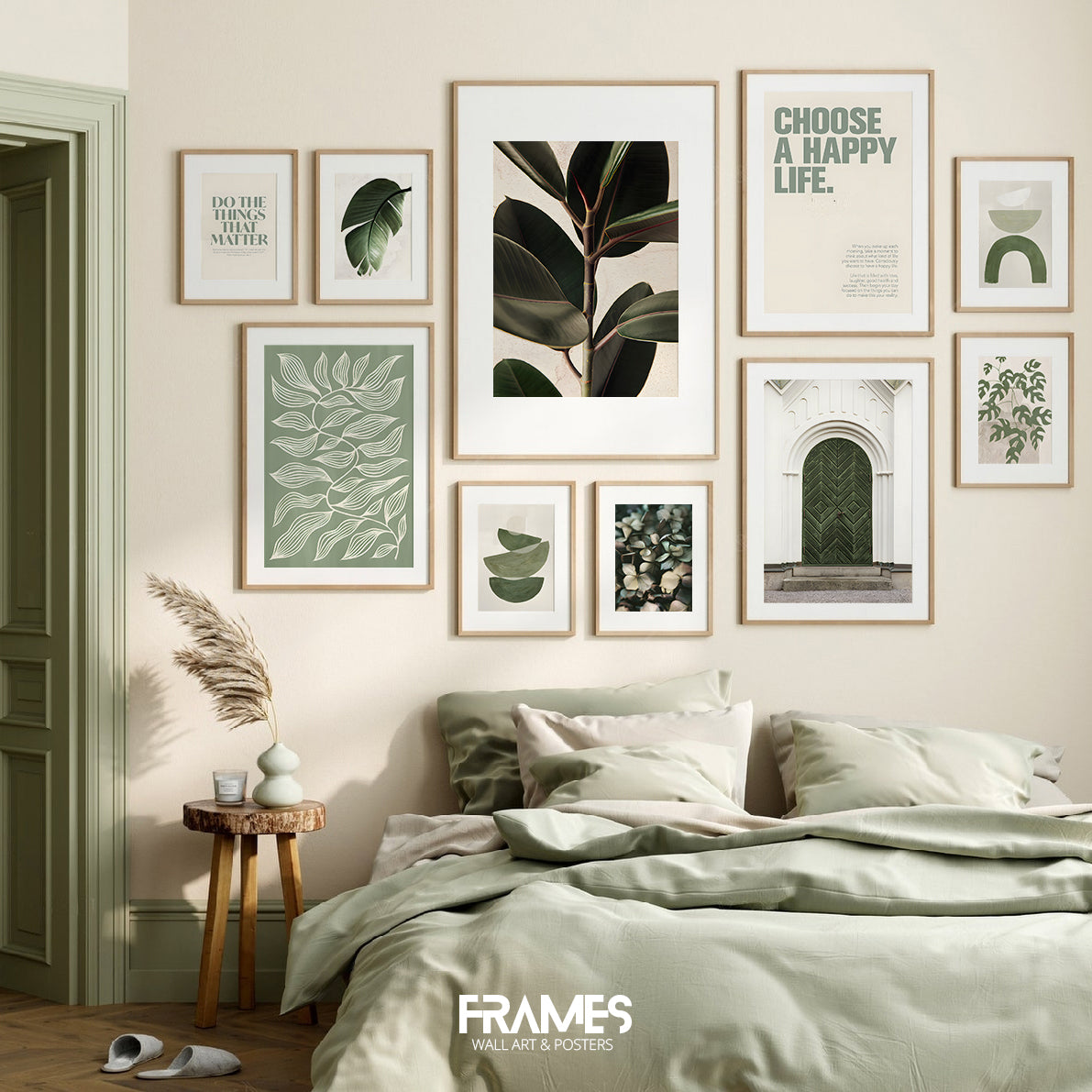 Boho green no.2 wall gallery