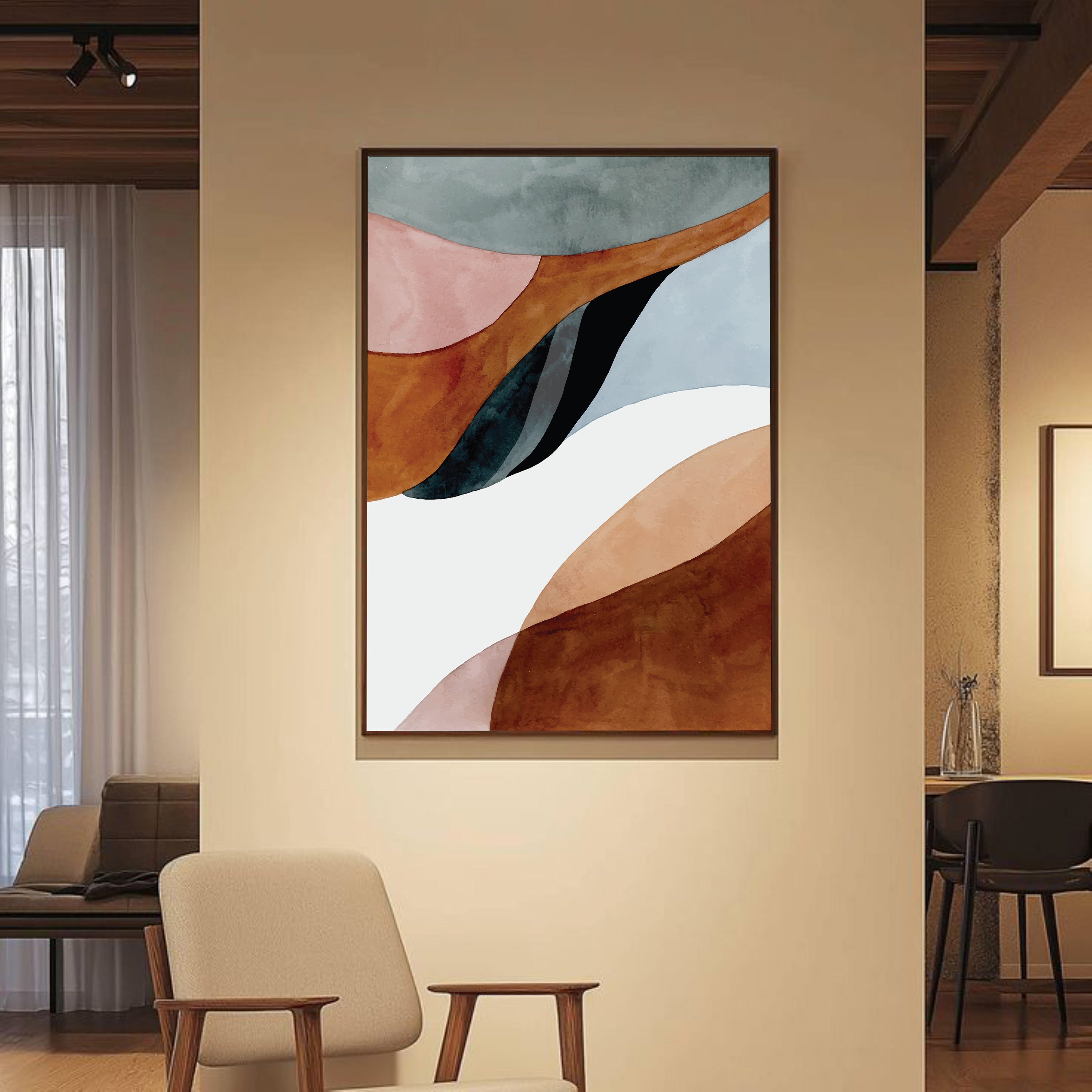 Abstract IV framed canvas (printed)