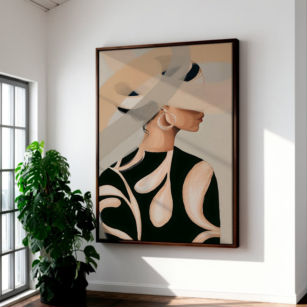 Woman Nude framed canvas (printed)