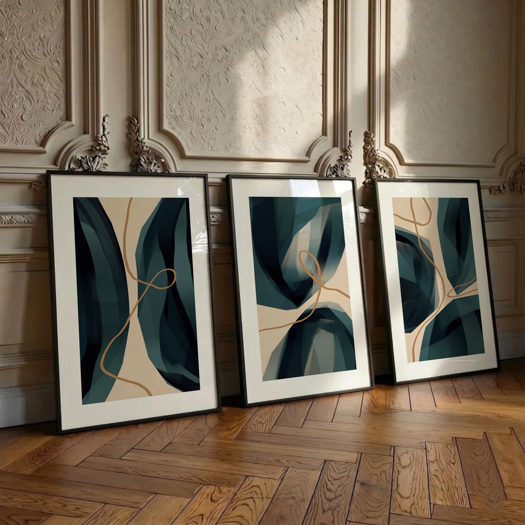 green & beige abstract