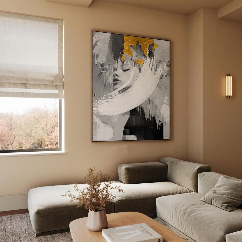 Abstract woman framed canvas (printed)