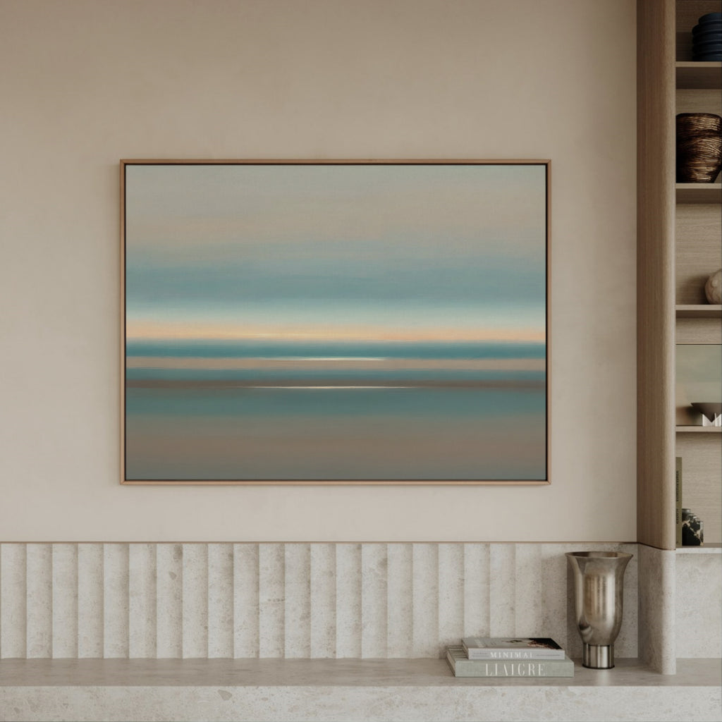 Soft Tide Layers framed canvas (printed)
