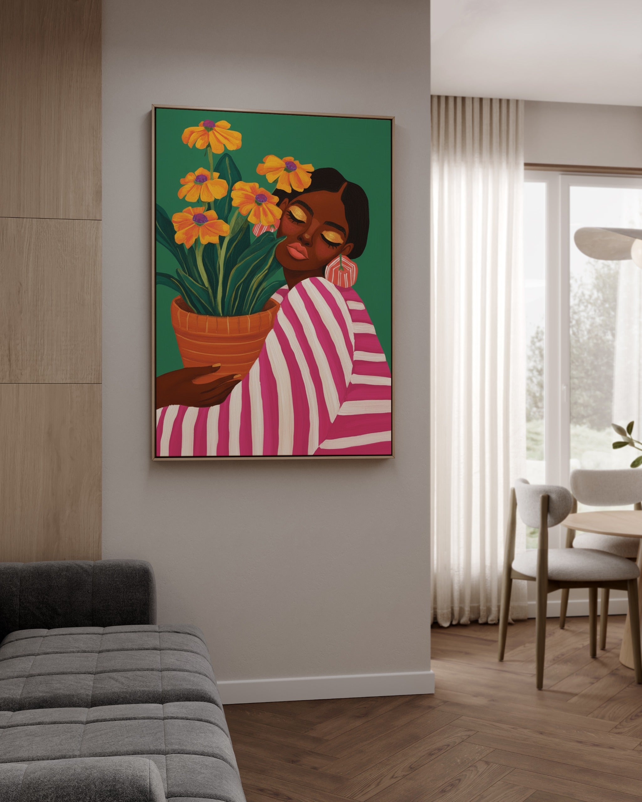 Fleur d'Aube framed canvas (printed)