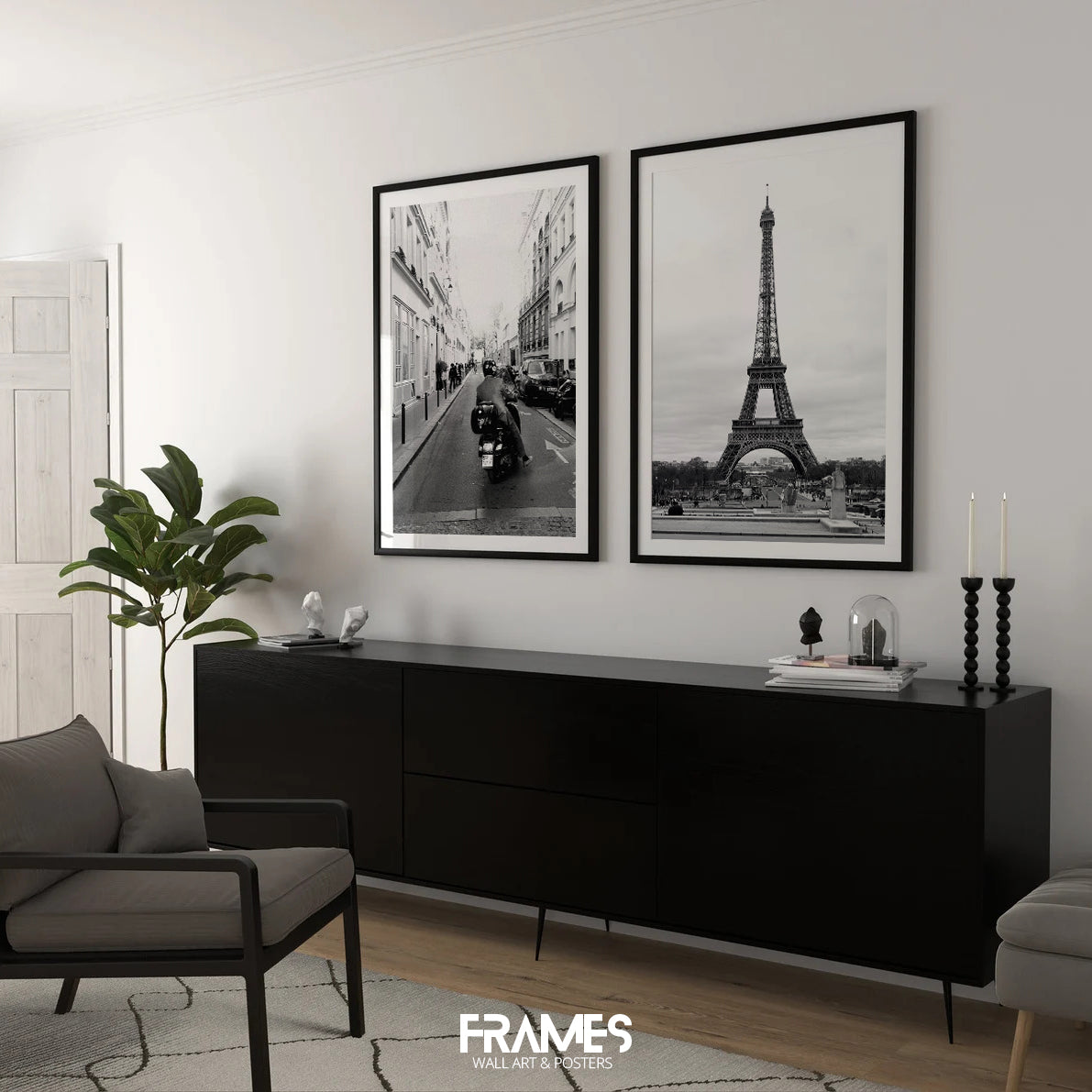 black & white Eiffel II